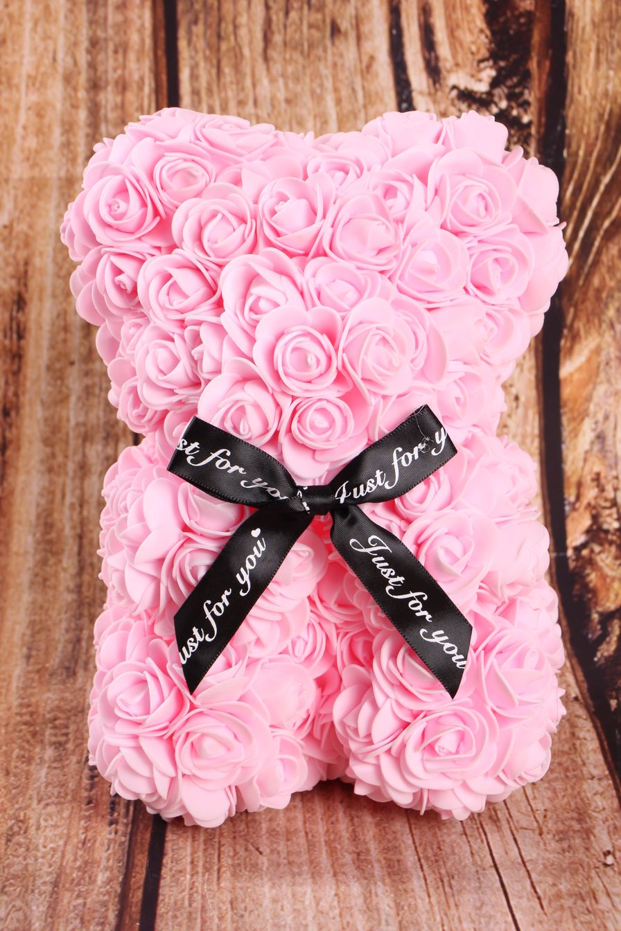 Shopinguj.sk Macík z ruží -ružový (v. 24cm)